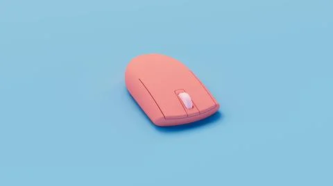 3d render Wireless mouse on Spray color background Illustrazione stock