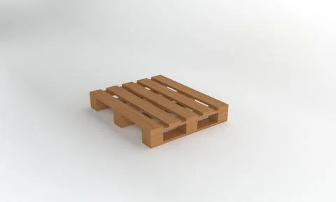 3D render of a wood pallet on a white background Stock Illustration