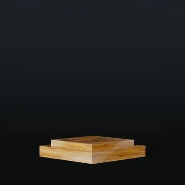 3d render wood sharp podium realistic on Minimalism black background Illustration
