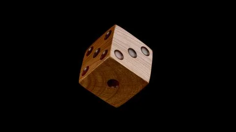 3d render of wooden dice with engraved circular dots on its faces Stock Illustration