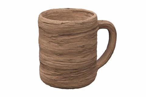 3D render of wooden tea cup isolated on white Stock Illustration