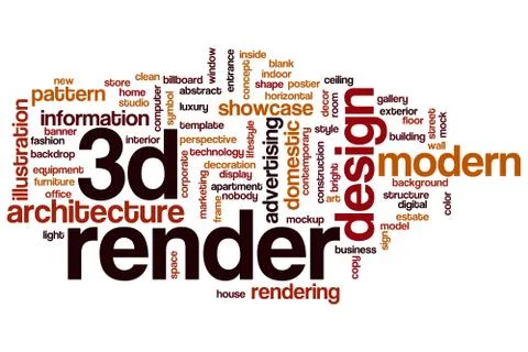 3D render word cloud Stock Illustration