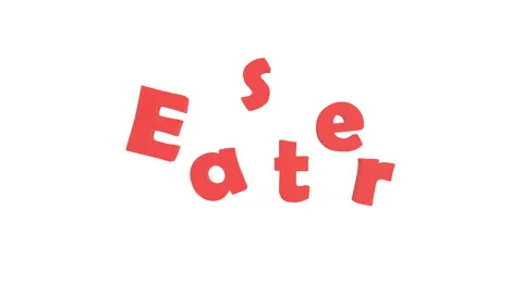 3d render word Easter isolated on white Stock Footage 167163010