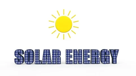 3D render of word solar with sun shape Stock Footage 77188603