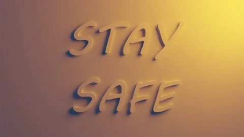 3d render of words stay home, stay safe on orange background Stock Footage 155388969