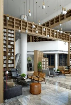 3D Render of Working Space Stock Photos