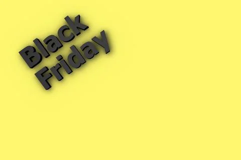 3d render yellow background, with copy space for black friday offers Stock Illustration