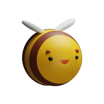 3d render yellow bee Stock Illustration
