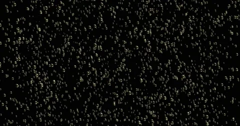 3d render of yellow bubbles on a black background, transparent bubbles move up Video stock 163845646