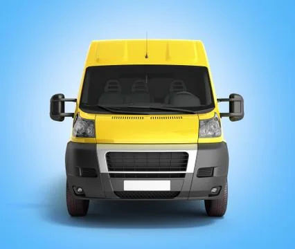 3d render of Yellow Delivery Van Icon on gradient Stock Illustration