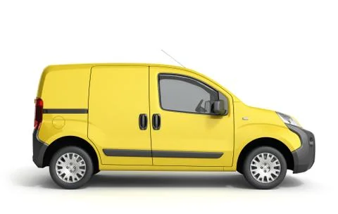 3d render of Yellow Delivery Van Icon Stock Illustration