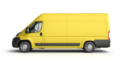 3d render of Yellow Delivery Van Icon Stock Illustration
