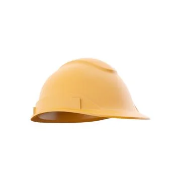 3d render Yellow hard hat, safety helmet isolated on white. 3d illustration. 3d Stock Illustration