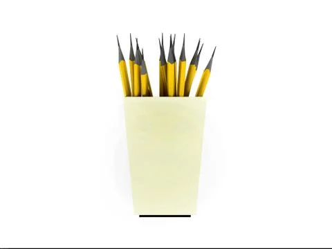3D Render of yellow pencils Stock Illustration