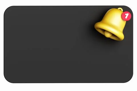 3d render yellow ringing bell with new notification for social media reminder Stock Illustration