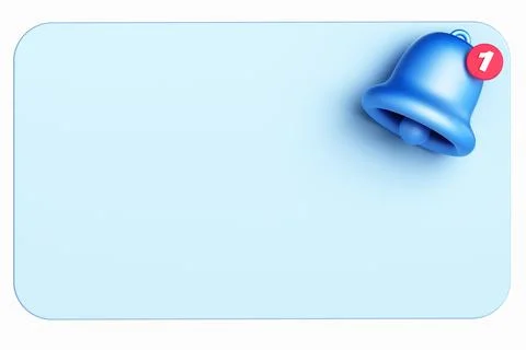 3d render yellow ringing bell with new notification for social media reminder Stock Illustration