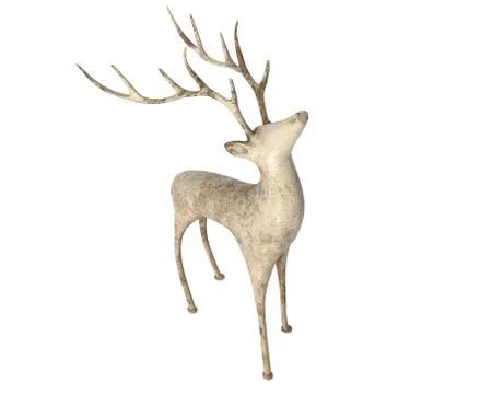 3D render of young deer figurine isolated on white Stock Illustration