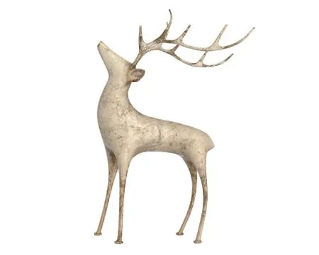 3D render of young deer figurine isolated on white Stock Illustration