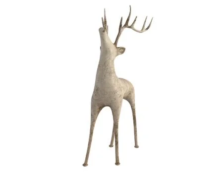 3D render of young deer figurine isolated on white Stock Illustration