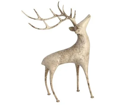 3D render of young deer figurine isolated on white Stock Illustration