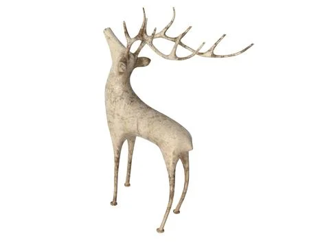 3D render of young deer figurine isolated on white Stock Illustration