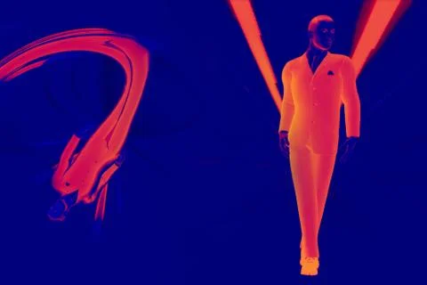 3d render  young modern business man concept false colour image Stock Illustration