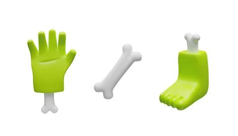 3d render zombie set Stock Illustration