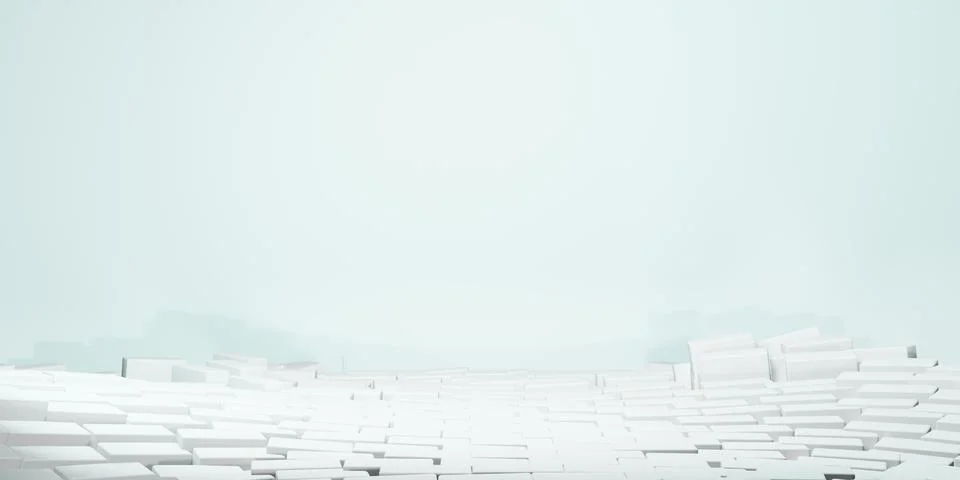 3d render.Abstract brick floor surface with soft blue empty space for background Stock Illustration