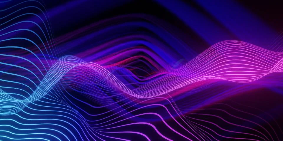 3d render,abstract wave technology background with colorful  light . colorf.. Stock Photos