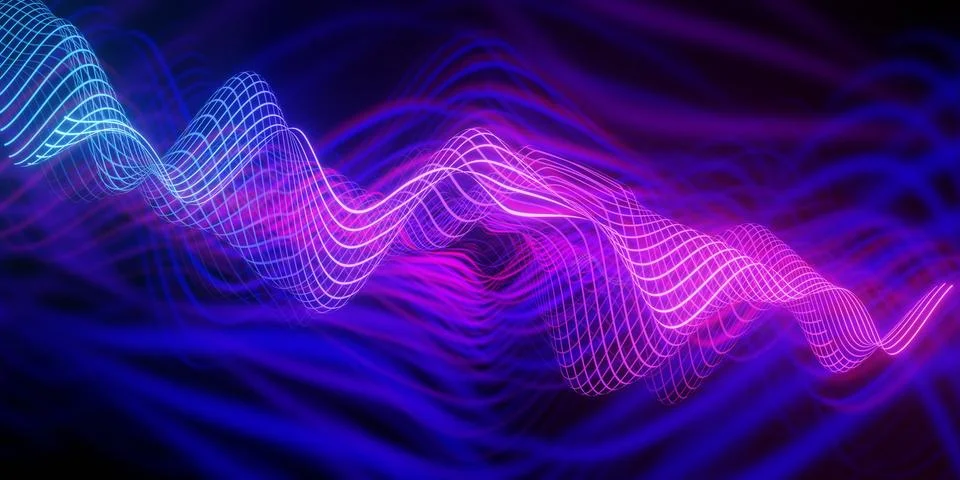 3d render,abstract wave technology background with colorful  light . colorf.. Stock Photos