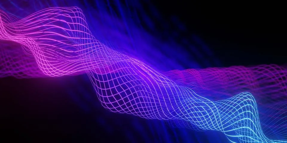 3d render,abstract wave technology background with colorful  light . colorf.. Stock Photos