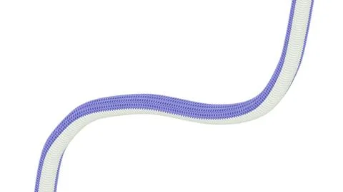3D rendered abstract blue and white curved cable shape Stock Illustration