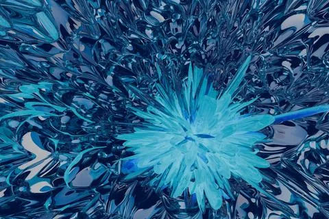 3d rendered abstract blue and aqua glossy glass pattern Illustrazione stock