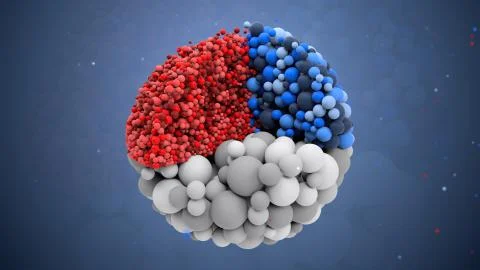 3d rendered abstract colored and segmented molecule background. Stock Illustration