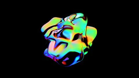3d rendered abstract colorful shape with detailed reflection and dispersion. Stock Illustration
