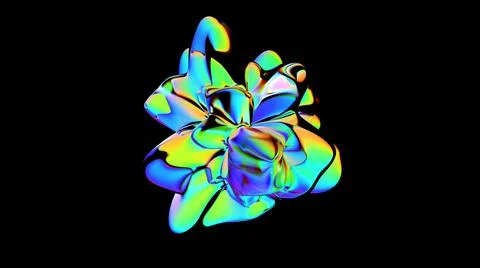 3d rendered abstract colorful shape with detailed reflection and dispersion. Stock Illustration