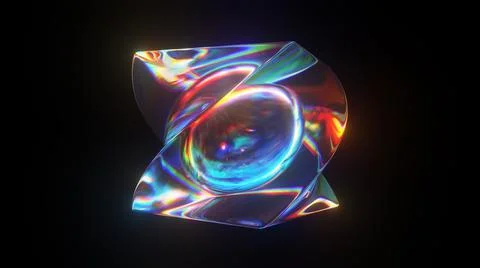 3d rendered abstract cube with detailed reflection and dispersion. Stock Illustration