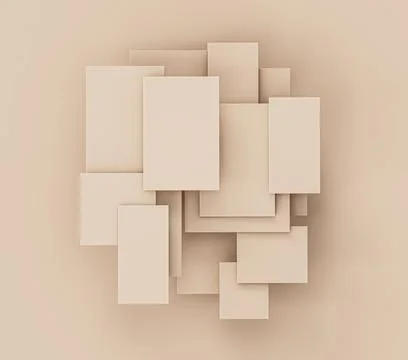 3D rendered abstract empty background with squares and rectangles Stock Photos