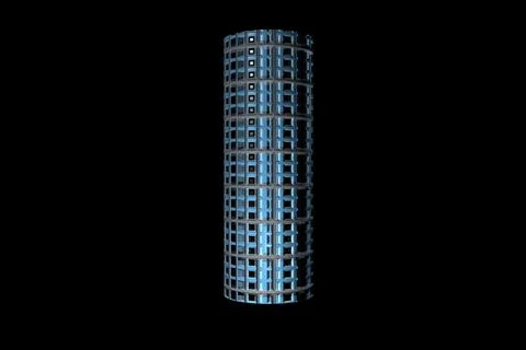 3d rendered abstract figure cilinder building texture  Ilustración de archivo