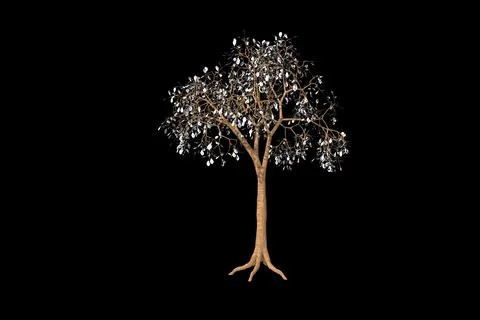 3d rendered abstract figure white leafs texture Stock Illustration