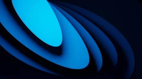 3D rendered abstract geometric background wallpaper, blue shapes in different Иллюстрация