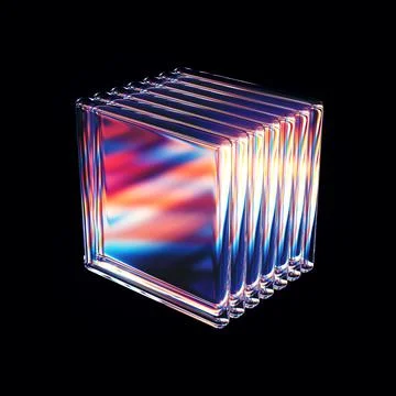 3d rendered abstract glass rectangles with detailed reflection and dispersion. イラスト素材