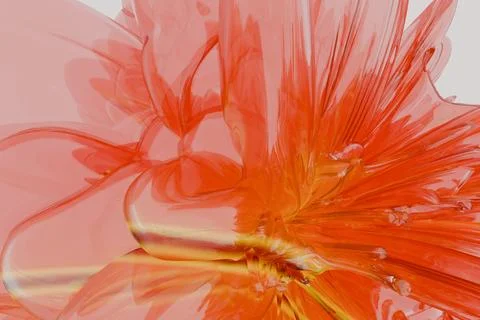 3d rendered abstract orange and yellow glossy glass pattern Illustrazione stock