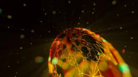 3d rendered abstract plexus shapes. Web concept. Digita and technology Stock Illustration