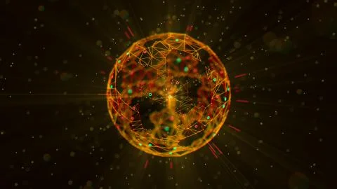 3d rendered abstract plexus shapes. Web concept. Digita and technology Stock Illustration