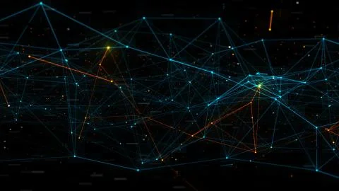 3d rendered abstract plexus shapes. Connection and web concept. Digital, comm Stock-Illustration