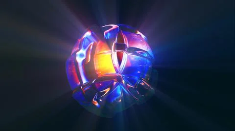 3d rendered abstract shape with detailed reflection and dispersion. 스톡 일러스트