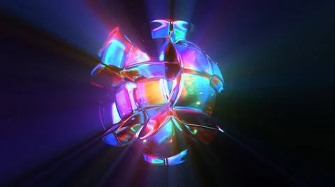 3d rendered abstract shape with detailed reflection and dispersion. 스톡 일러스트
