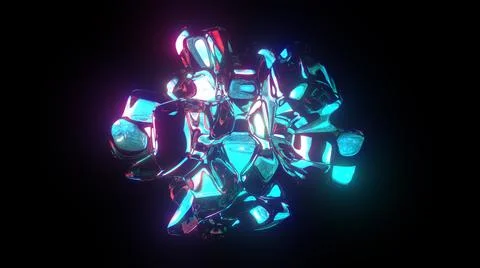 3d rendered abstract shape with detailed reflection and dispersion. Stock Illustration