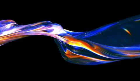 3d rendered abstract shape with detailed reflection and dispersion. Illustrazione stock